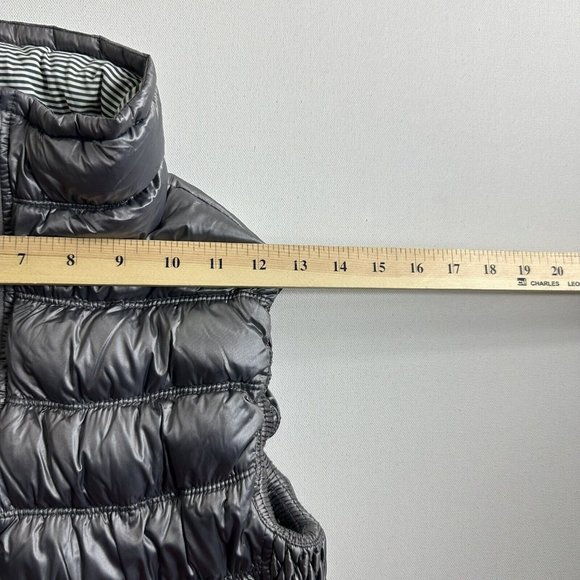 Calvin Klein‎ Metallic Silver Duck Down Puffer Vest Full Zip Quilt Women Small - Picture 9 of 12